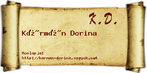 Kármán Dorina névjegykártya