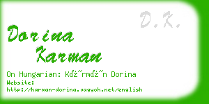 dorina karman business card